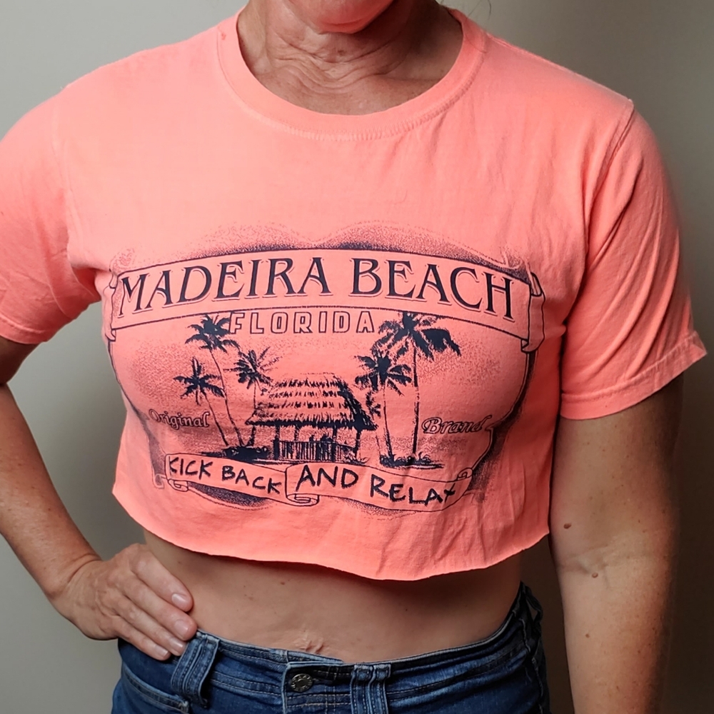 Surf Style Pink Short Sleeve Crop Tee